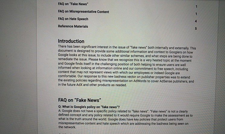Definicja fake newsa według Google'a, a właściwie jej brak, fot. Project Veritas