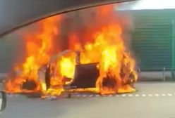 Pożar na A1. Porsche doszczętnie spłonęło