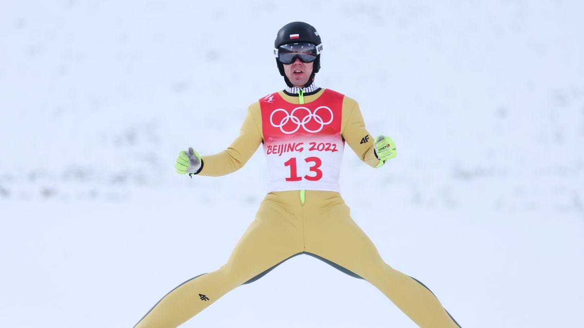 ZHANGJIAKOU, CHINA - FEBRUARY 15: Szczepan Kupczak of Team Poland competes during Individual Gundersen Large Hill/10km, Ski Jumping Competition Round on day 11 of 2022 Beijing Winter Olympics at The National Cross-Country Skiing Centre on February 15, 2022 in Zhangjiakou, China. (Photo by Lars Baron/Getty Images)