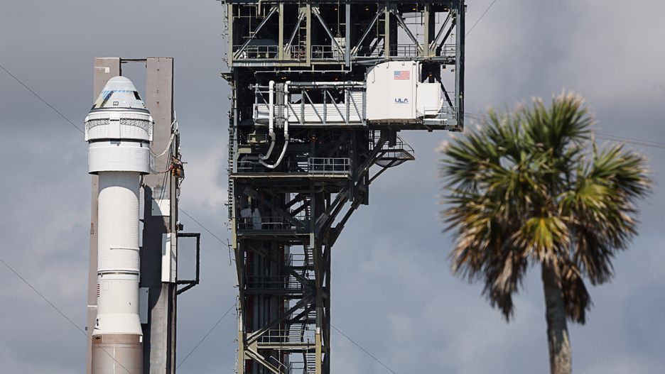 Starliner rolls out of the Vertical Integration Facility at the Cape Canaveral Space Force Station Space Launch Complex 41, on Saturday, May 4, 2024, in Cape Canaveral, Florida. (Ricardo Ramirez Buxeda/Orlando Sentinel/Tribune News Service via Getty Images)