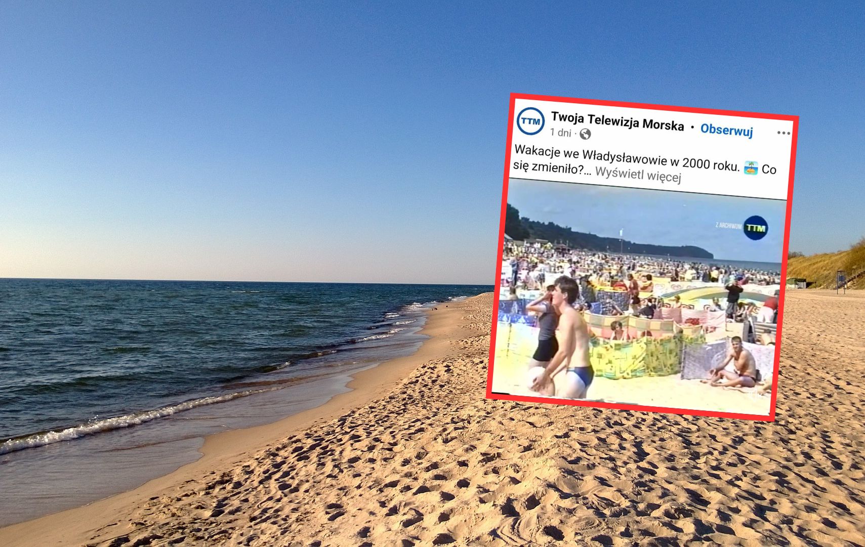 Pokazali nagranie z wypoczywającymi we Władysławowie plażowiczami. Dużo się od tego czasu zmieniło 