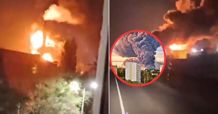 Kule ognia w Rosji. Nagranie z ataku Ukrainy w Saratowie