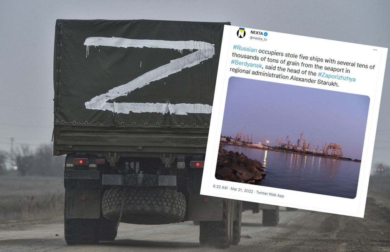 Wojna w Ukrainie. Rosjanie ukradli zboże z portu w Berdiańsku