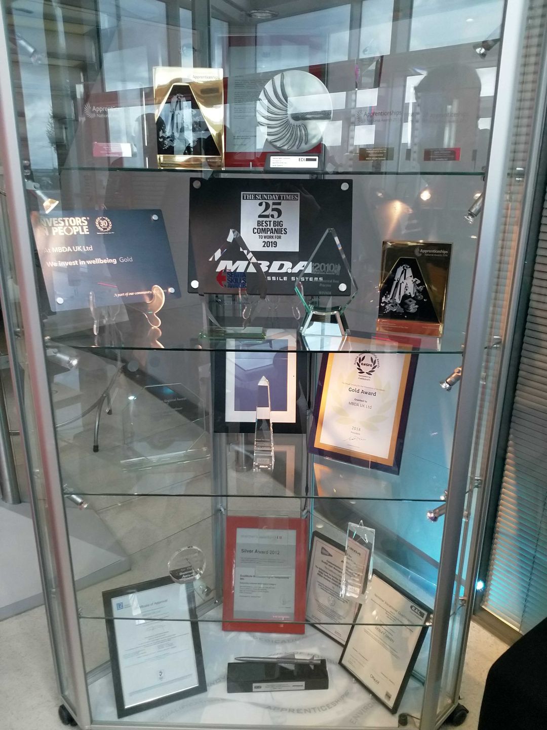 Galeria nagród pozyskanych przez firmę MBDA. 