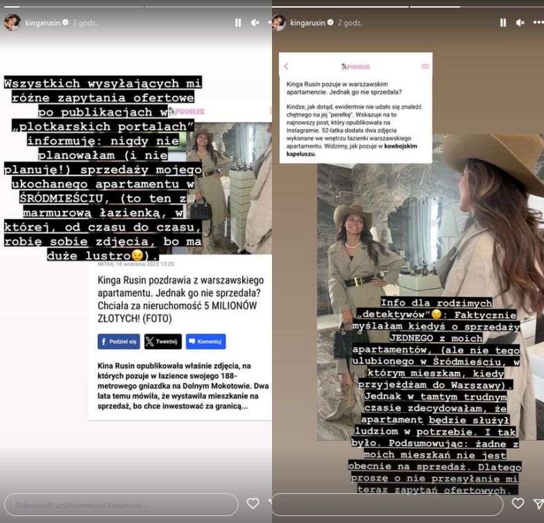 Kinga Rusin jednak nie sprzedaje warszawskiego apartamentu