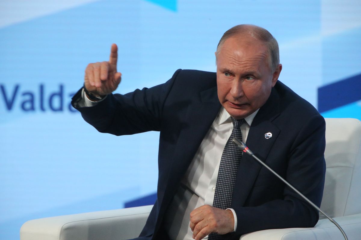Władimir Putin podczas wystąpienia w Klubie Dyskusyjnym "Wałdaj"