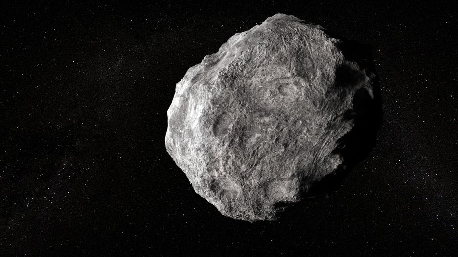 Duży meteoryt w kosmosie - zdjęcie ilustracyjne.