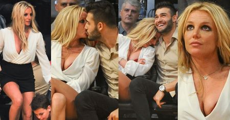 Dorodne piersi Britney przytulają się do nowego chłopaka na meczu koszykówki (ZDJĘCIA)