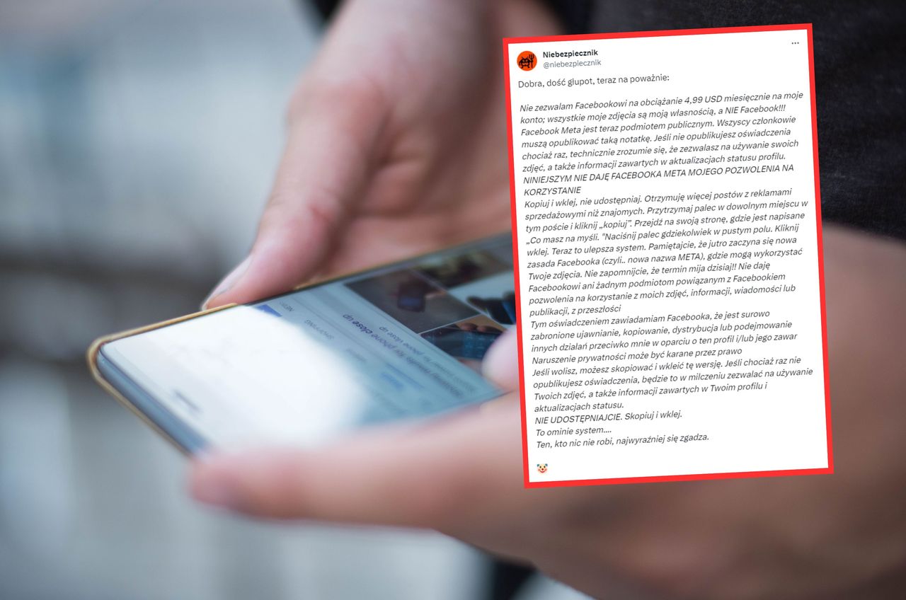 Oświadczenie Facebook. To kolejny łańcuszek