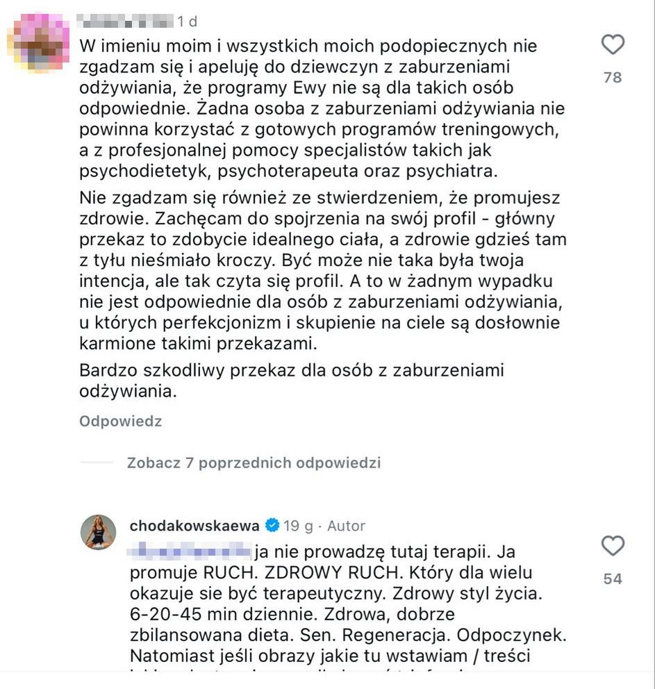 Ewa Chodakowska dyskutuje z internautkami