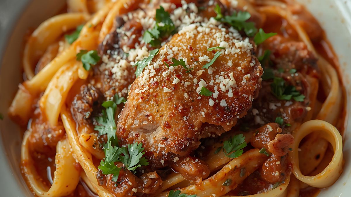 Makaron z kurczakiem