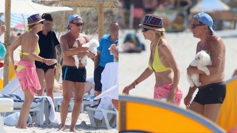 Beata Ścibakówna i Jan Englert wypoczywają na plaży w Juracie