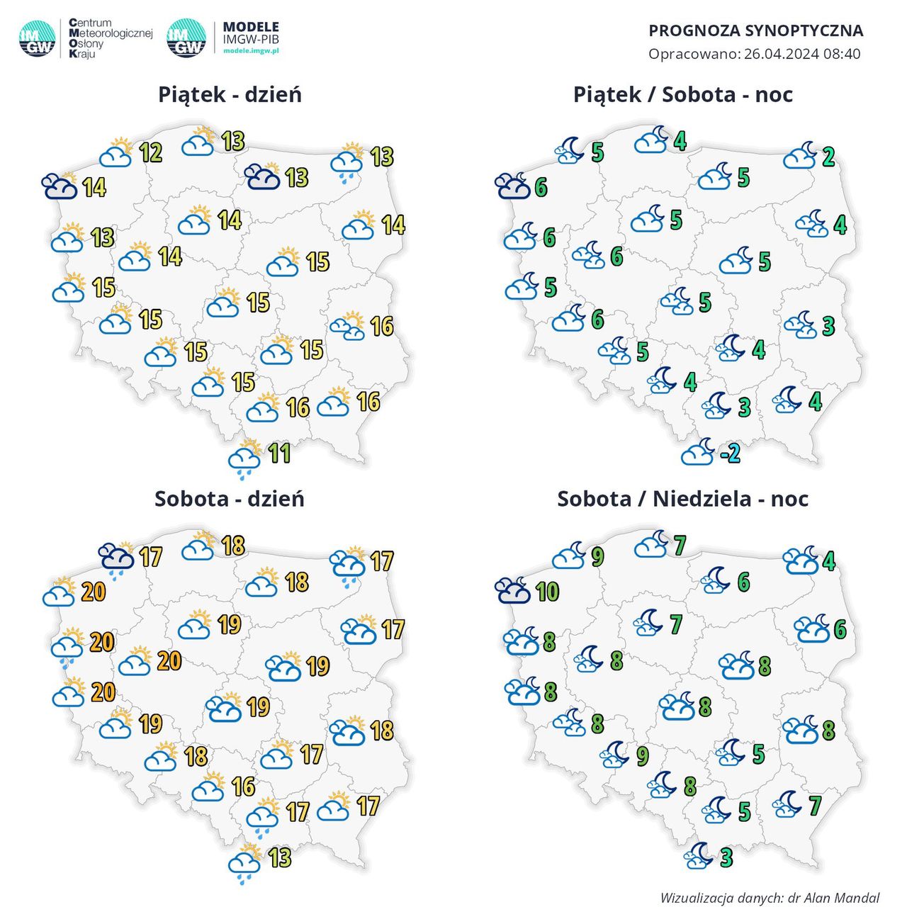 Prognoza pogody na 25-26 kwietnia