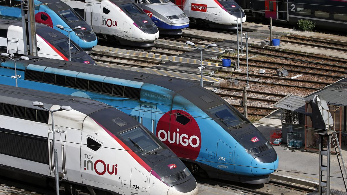 CHARENTON-LE-PONT, FRANCE - MAY 04: TGV trains (high speed train) are parked at the train depot of France's national rail network SNCF as the lockdown continues due to the coronavirus outbreak (COVID 19) on May, 04, 2020 in Charenton-le-pont, France. The resumption of SNCF, traffic will be very gradual from May 11. The coronavirus crisis should represent 2 billion euros in lost revenue for the SNCF, according to SNCF CEO Jean-Pierre Farandou. The Coronavirus (COVID-19) pandemic has spread to many countries across the world, claiming over 247,000 lives and infecting over 3.5 million people. (Photo by Chesnot/Getty Images)