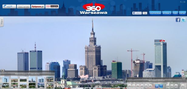 Kadr z gigapanoramy na warszawa360.pl