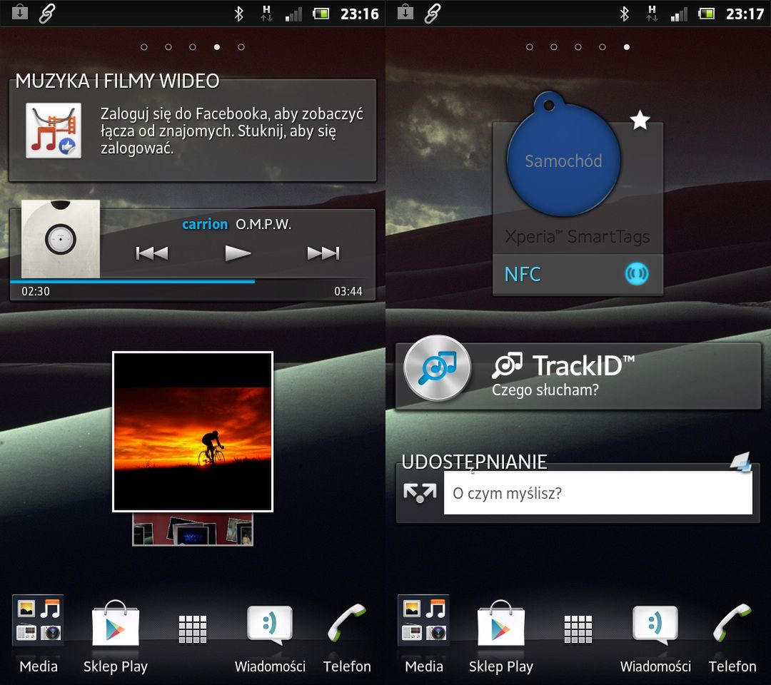 Xperia P - widżety
