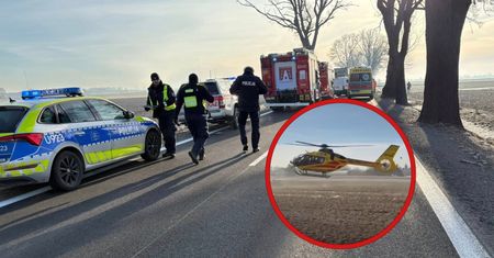 DW190: Blokada drogi z Wągrowca na Gniezno. Pracownik potrącony przez auto