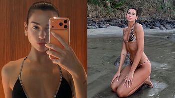 Dua Lipa i jej wyrzeźbiony brzuch byczą się na plaży. Można pozazdrościć? (FOTO)