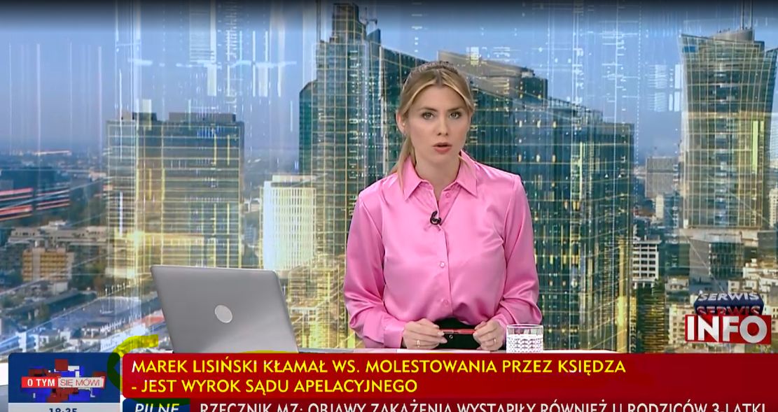 Kadr z TVP Info tuż po przegłosowaniu ustawy "lex TVN" 