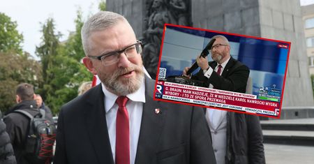 Braun nagle wyciągnął łopatę. "Zostawiam dla pana Nawrockiego"