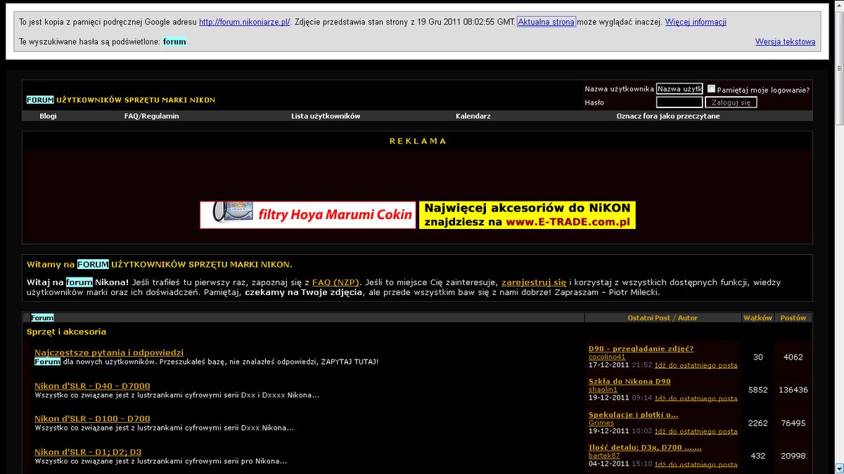 Poważna awaria forum Nikoniarze.pl [aktualizacja] 1
