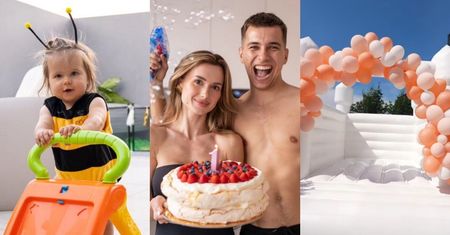 Friz i Wersow wyprawili Mai roczek NA BOGATO: dmuchany zamek, wielka kopuła z balonami, bajkowe przebieranki (ZDJĘCIA)