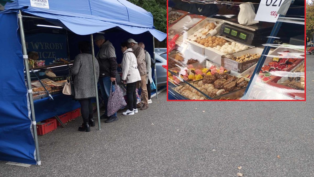 Kolejki po słodkości przy cmentarzu na Murckowskiej w Katowicach