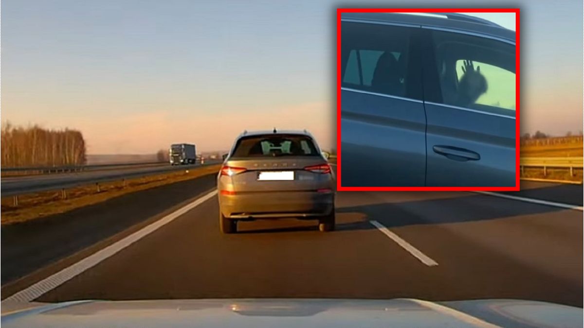 Niebezpieczne zachowanie kobiety na drodze