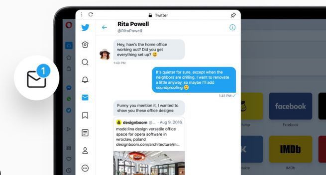 Nowa wersja przeglądarki Opera. Twitter wbudowany w boczny pasek