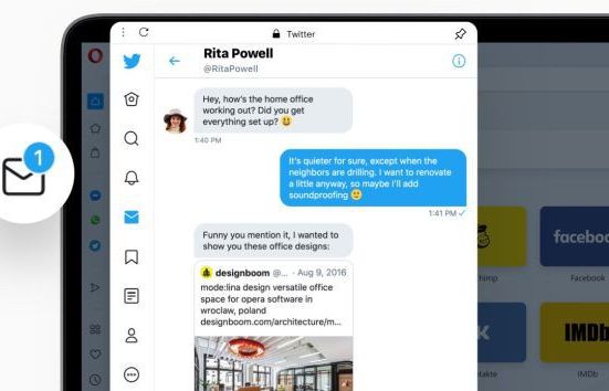 Nowa wersja przeglądarki Opera. Twitter wbudowany w boczny pasek
