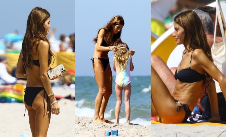 Weronika Rosati smaży się z rodziną na jurackiej plaży