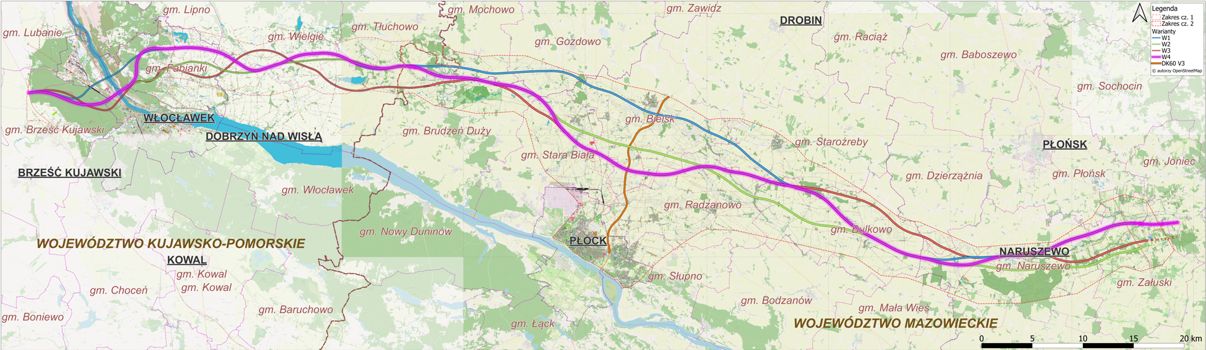 Rekomendowany wariant S10 w woj. mazowieckim