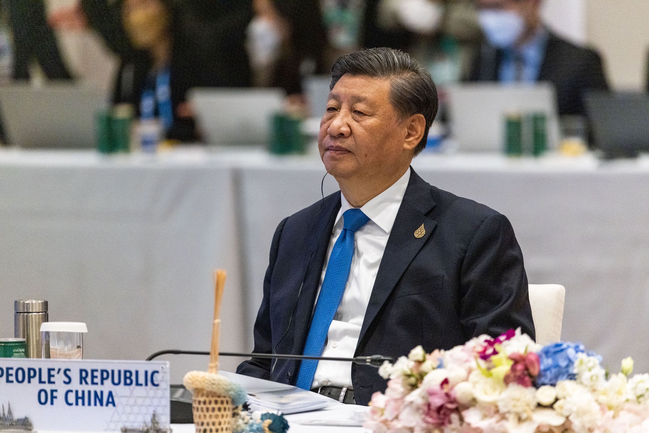 Xi Jinping, China's president, attends the Asia-Pacific Economic Cooperation (APEC) summit in Bangkok, Thailand, on Saturday, Nov. 19, 2022. San Francisco will be the site of next years Asia-Pacific Economic Cooperation summit, Vice President Kamala Harris announced, giving the US a high-profile chance to showcase its vision for the regions future. Photographer: Andre Malerba/Bloomberg via Getty Images