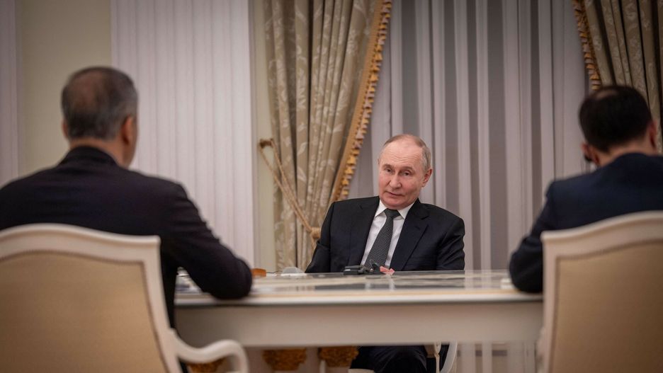 Temporary
NIZHNY NOVGOROD, RUSSIA - JUNE 11: Russian President Vladimir Putin (C) welcomes Turkish Foreign Minister Hakan Fidan (not seen) as part of the BRICS+ session on a two-day BRICS foreign ministers summit held in Nizhny Novgorod, Russia on June 11, 2024. Murat Gok / Anadolu/ABACAPRESS.COM
AA/ABACA