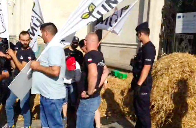Warszawa. Protest producentów trzody chlewnej. "Ministerstwo Rolnictwo nie działa. Agrounia zamyka tę instytucję" - ogłosili protestujący