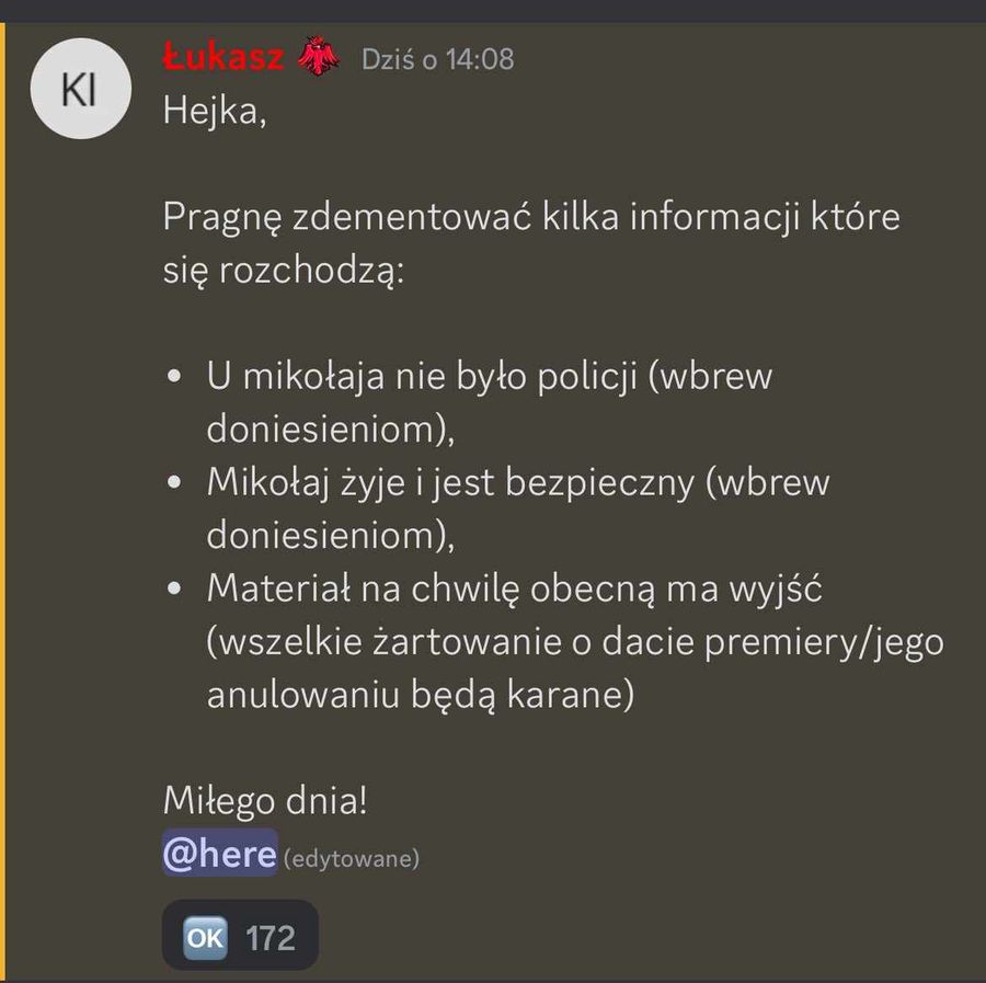 Konopski twierdzi, że nie ma problemów z publikacją filmu