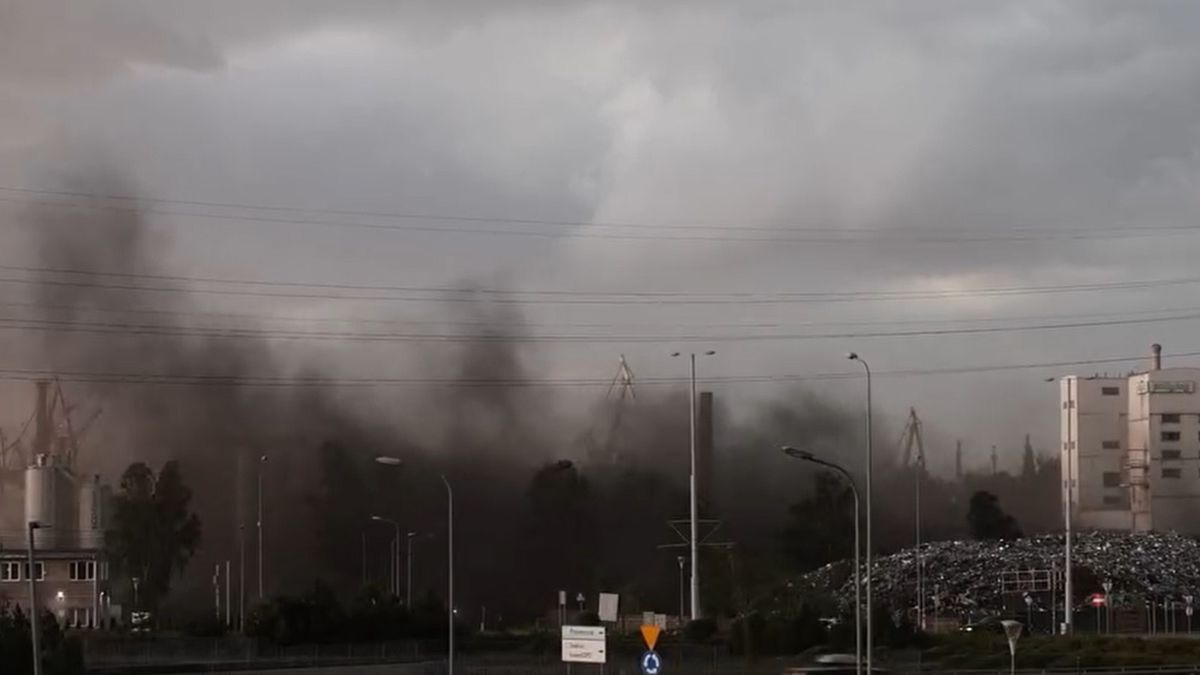 Pył z hałdy w Gdańsku