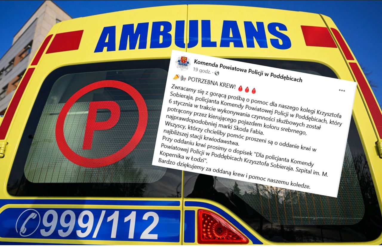 Policjant w szpitalu. Koledzy wydali apel