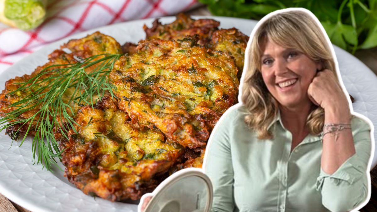 Ewa Wachowicz do placków podaje śmietanę i wędzonego łososia