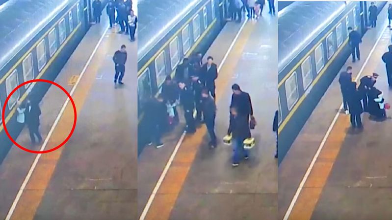 Dziewczynka wpadła po pociąg 