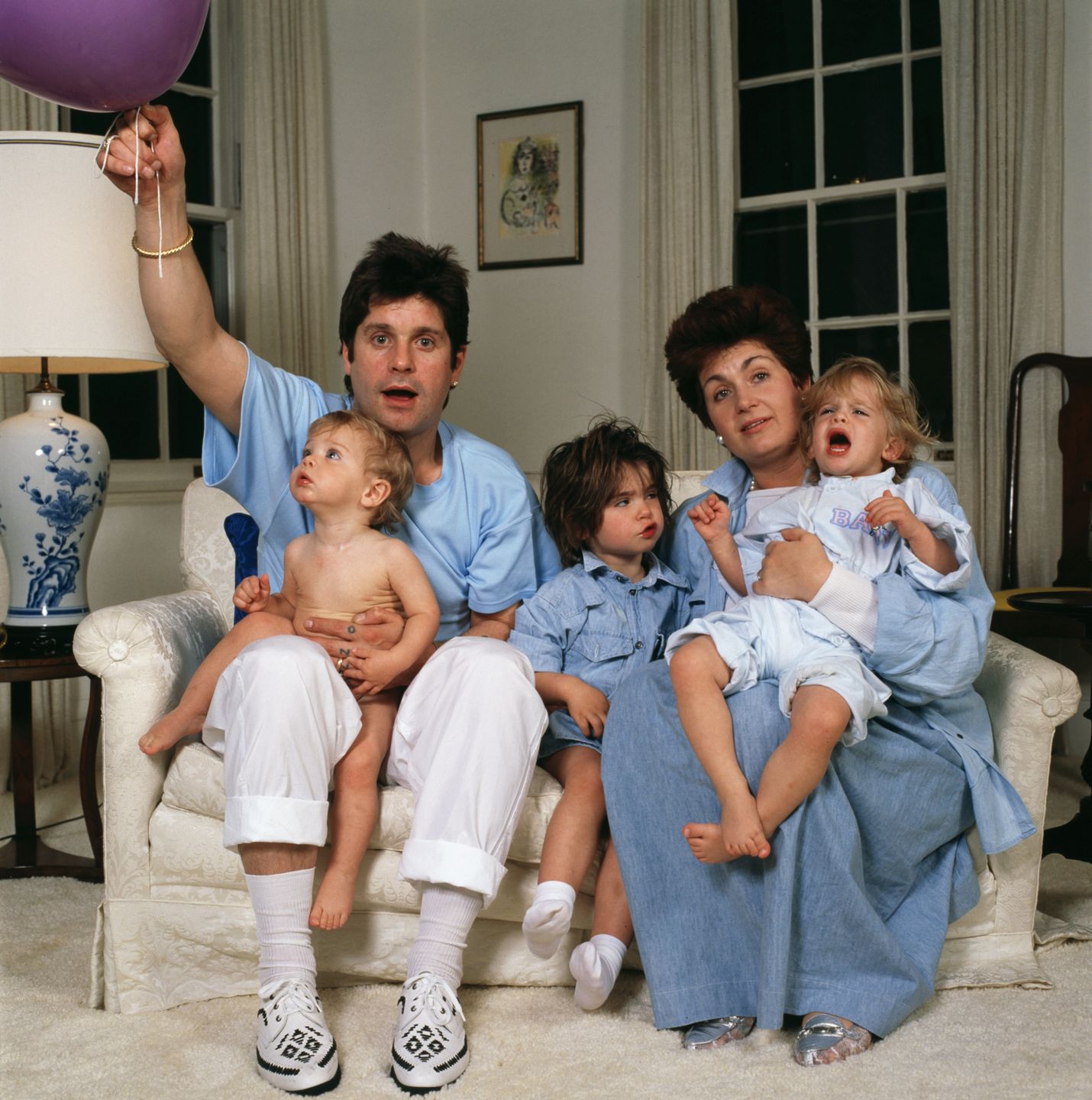 Ozzy i Sharon z dziećmi Aimee, Kelly i Jackiem w 1987