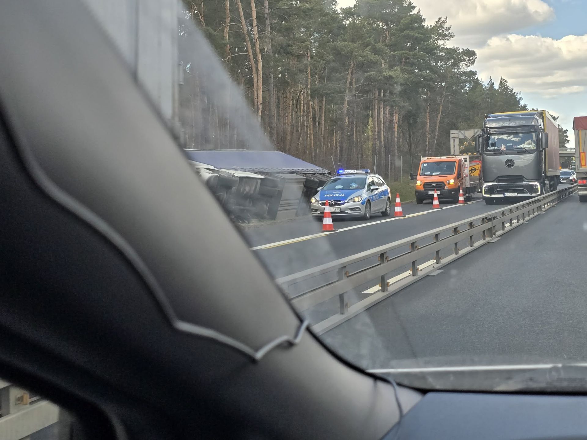 Zdarzenie na autostradzie A1