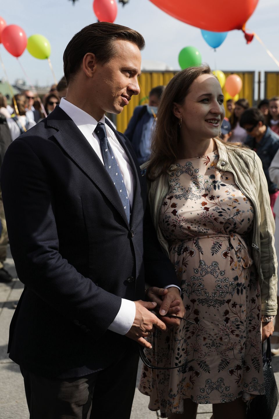 Krzysztof Bosak z żoną Kariną w 7. miesiącu ciąży