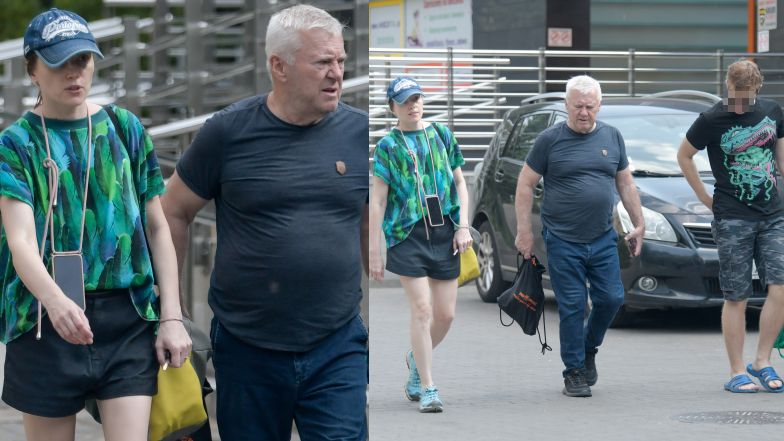 Włodzimierz Matuszczak wybrał się na basen z młodszą o 34 lata Karoliną Nolbrzak i pasierbem