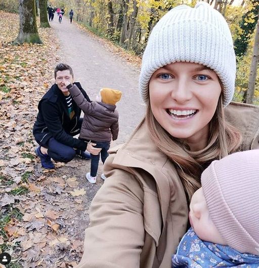 Anna Lewandowska z mężem