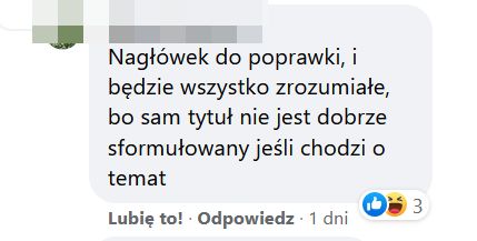 Komentarz z profilu "Pytania na śniadanie"