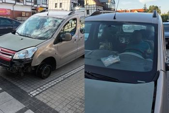 Ukradli Citroena, uszkodzili BMW i drogę. W środku auta zrobili śniadanie