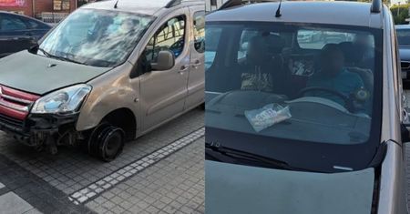 Ukradli Citroena, uszkodzili BMW i drogę. W środku auta zrobili śniadanie