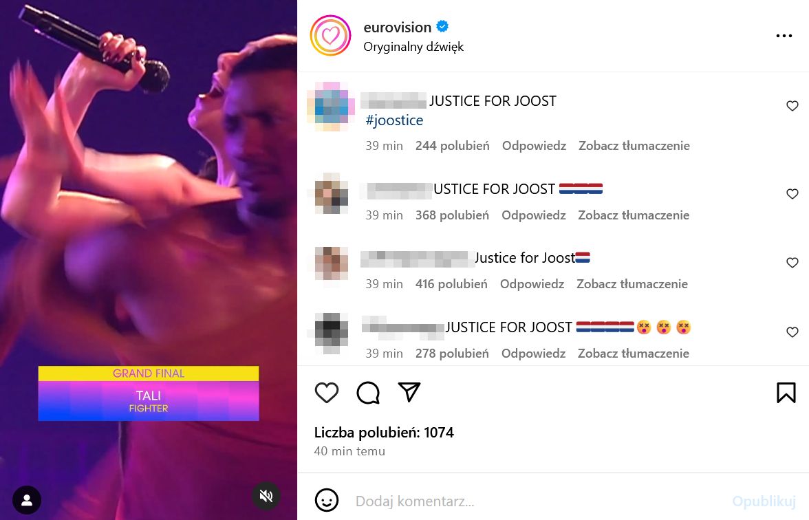 Fani wspierają Joosta Kleina