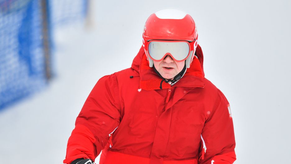 Andrzej Duda na nartach.